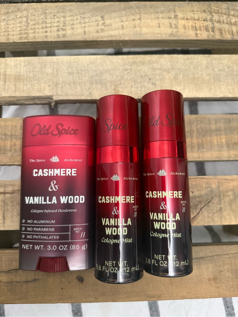 Old Spice Cashmere & Vanilla Wood Deodorant + Cologne Mist Trio - new